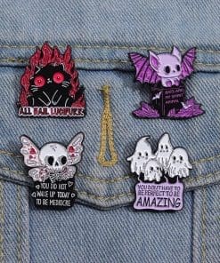 Alternative view of Butterfly Skull 'You Did Not Wake Up Today To Be Mediocre' Enamel Pin