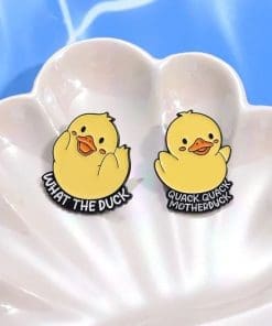 Alternative view of Funny Duckling 'Quack Quack Mother Duck' Enamel Pin