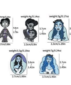 Alternative view of Corpse Bride 'Set of 2 Couple' Enamel Pin