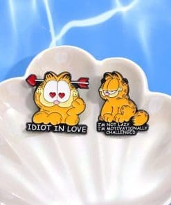 Alternative view of Garfield 'Not Lazy I'm motivationally Challenged' Enamel Pin