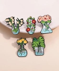 Plant Potion Vase 'Chemical | Red Flower Vines' Enamel Pin - Image 3