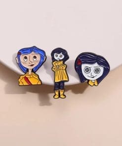 Alternative view of Coraline ‘Set of 3 Coraline Button Eye’ Enamel Pin