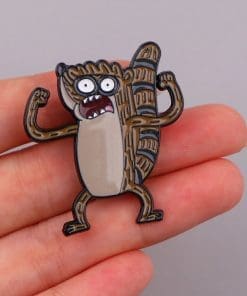Alternative view of Regular Show 'Strong Rigby' Enamel Pin