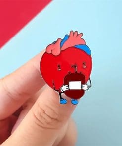 Alternative view of Heart 'Drink Blood' Enamel Pin