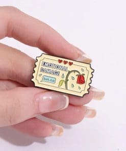Alternative view of Rose Ticket 'Emotional Damage Book Club' Enamel Pin