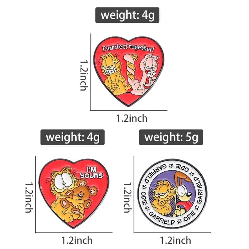 Garfield 'Set of 4 Orange Cat' Enamel Pin - Image 3