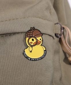Alternative view of Funny Duckling 'Trust Me I'm a Ducktective' Enamel Pin