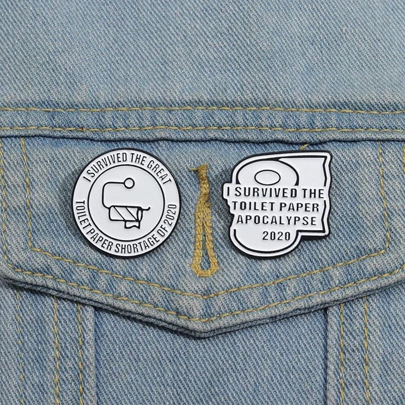 Toilet Paper 'I Survive Shortage of 2020' Enamel Pin - Image 3