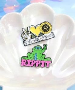 Alternative view of Gesture Frog 'Rippit' Enamel Pin