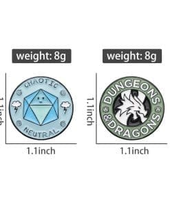 Alternative view of Dungeons & Dragons ‘Set of 2 DND’ Enamel Pin