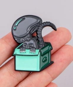 Alternative view of Xenomorph 'Alien in the Box' Enamel Pin