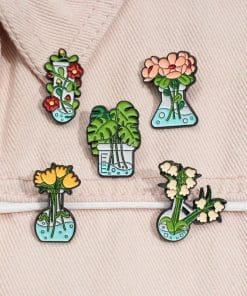 Plant Potion Vase 'Chemical | Lily of the Valley' Enamel Pin - Image 3