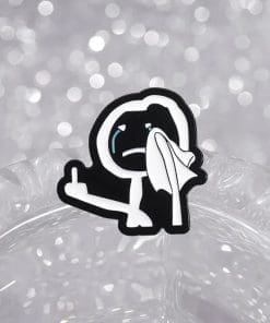 Alternative view of Crying Stickman 'Fck You' Enamel Pin