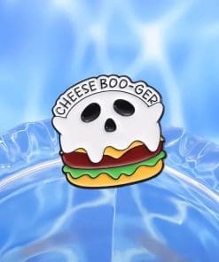 Alternative view of Funny Ghost 'Cheese Boo-Ger' Enamel Pin