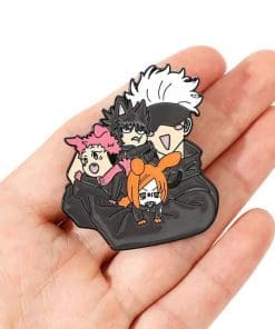 Alternative view of Jujutsu Kaisen 'Gojo Satoru and Chibi Friends' Enamel Pin