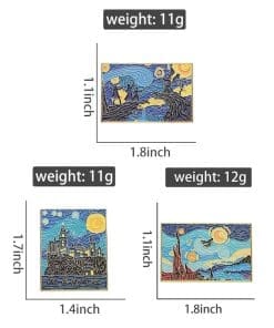 Starry Night Art 'Set of 3 Wizard' Enamel Pin - Image 3