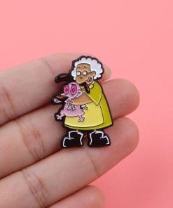 Alternative view of Courage the Cowardly Dog ‘Muriel and Courage’ Enamel Pin