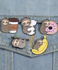 Alternative view of Lazy Sloth 'Hanging' Enamel Pin