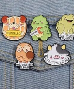 Alternative view of Frog Chibi 'Don't Worry Be Hoppy' Enamel Pin