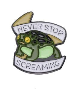Bull Frog 'Never Stop Screaming' Enamel Pin