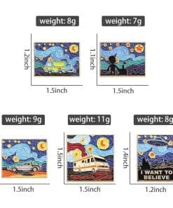 UFO 'I Want To Believe | Starry Night' Enamel Pin - Image 5