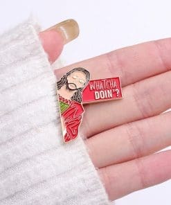 Alternative view of Jesus 'Whatcha Doin?' Enamel Pin