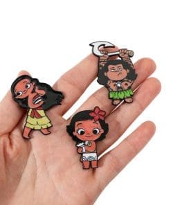 Alternative view of Moana 'Set of 3 Chibi | Maui and Moana' Enamel Pin