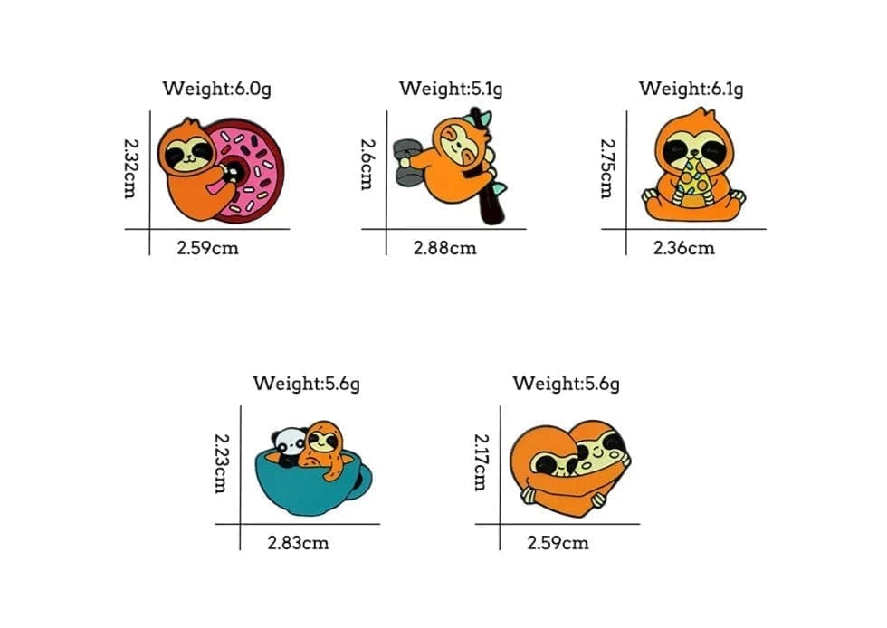 Sloth 'Little Panda Coffee' Enamel Pin - Image 3