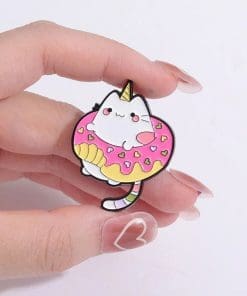 Alternative view of Unicorn 'Donut Cat' Enamel Pin