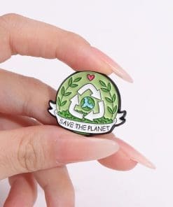 Alternative view of Earth 'Recycling | Save the Planet' Enamel Pin
