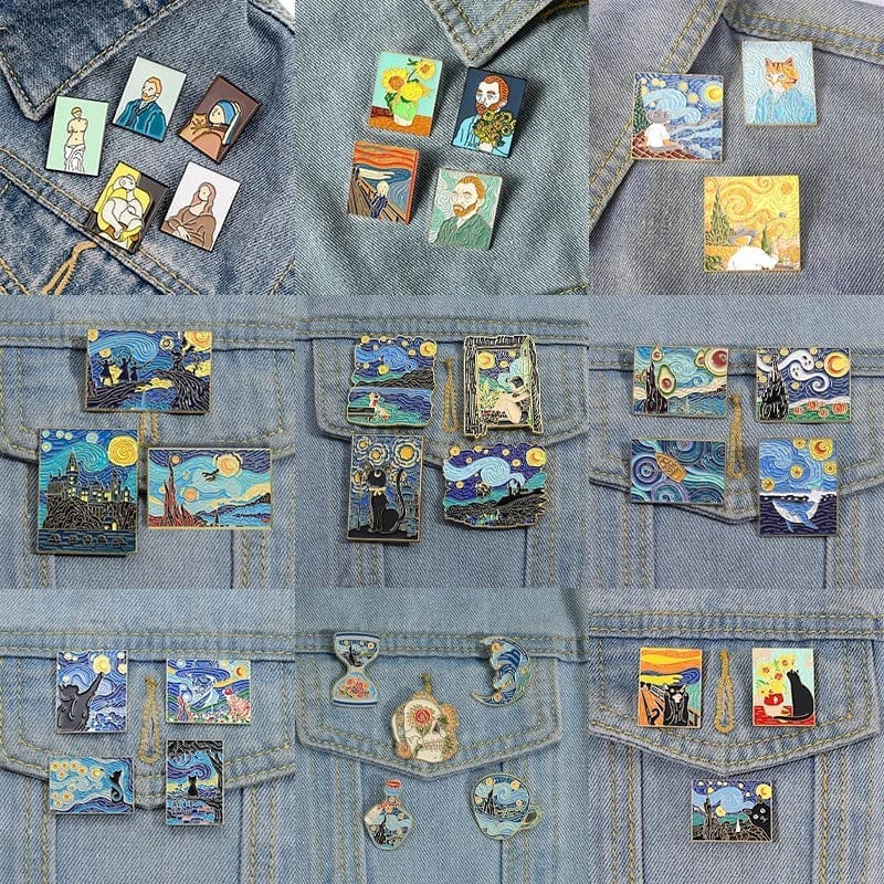 Starry Night Art 'Set of 3 Wizard' Enamel Pin - Image 2