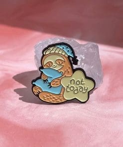 Alternative view of Lazy Sloth 'Not Today' Enamel Pin