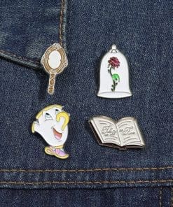 Alternative view of Beauty and the Beast 'Set of 4 Memorabilia' Enamel Pin
