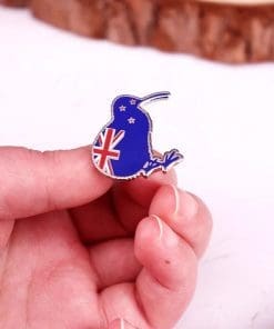 Alternative view of Kiwi Bird 'New Zealand Flag' Enamel Pin