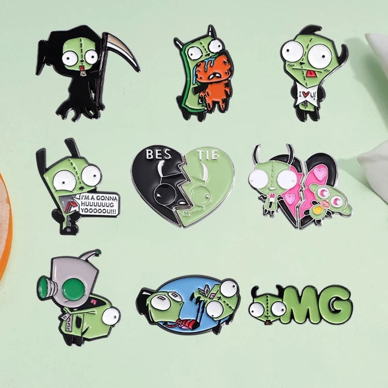 Invader Zim 'Set of 9 Space Invader' Enamel Pin - Image 2