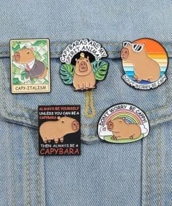 Alternative view of Capybara 'Triple Capy' Enamel Pin