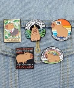 Alternative view of Capybara 'Happy Bard Summer' Enamel Pin