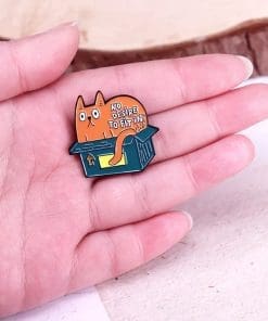 Alternative view of Orange Cat 'No Desire To Fit In' Enamel Pin