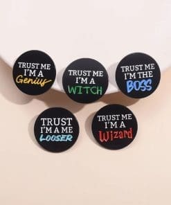 Alternative view of Trust Me I'm A Wizard Enamel Pin