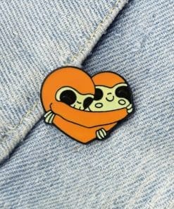 Alternative view of Sloth 'Lovers Heart' Enamel Pin