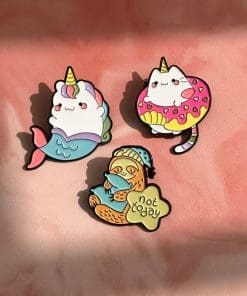 Alternative view of Unicorn 'Mermaid Cat' Enamel Pin