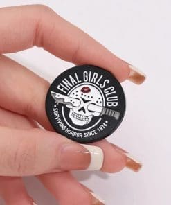 Alternative view of Finals Girls Club 'Surviving Horror Since 1974' Enamel Pin