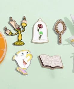 Alternative view of Beauty and the Beast 'Mirror' Enamel Pin