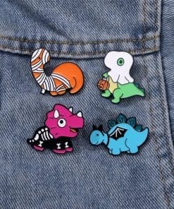 Alternative view of Halloween Dino 'Stegosaurus | Bat Wings' Enamel Pin