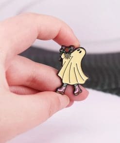 Alternative view of Skater Ghost 'Flower Bouquet' Enamel Pin
