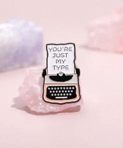 Alternative view of Retro Typewriter 'You're Just My Type' Enamel Pin