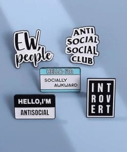 Alternative view of Introvert Enamel Pin