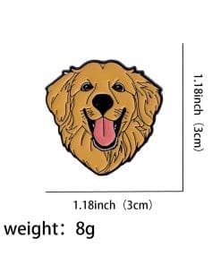 Alternative view of Cute Dogs 'Golden Retriever Head' Enamel Pin