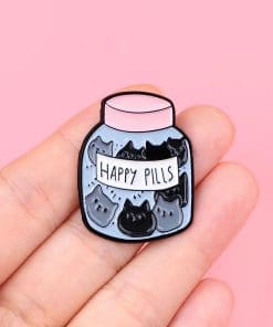 Alternative view of Happy Pills 'Cat Tablet' Enamel Pin