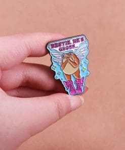Alternative view of Fairy Frog 'Bestie He's Gross' Enamel Pin